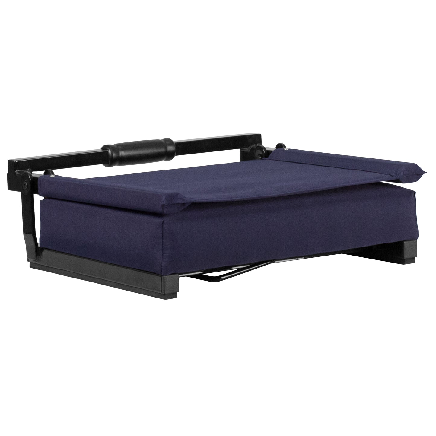 Grandstand Comfort 500 lb Capacity Padded Stadium Chairs, Folding Seats with Handles, Lightweight & Durable, Navy Navy