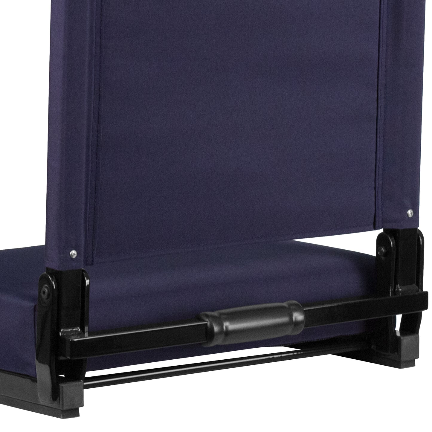 Grandstand Comfort 500 lb Capacity Padded Stadium Chairs, Folding Seats with Handles, Lightweight & Durable, Navy Navy