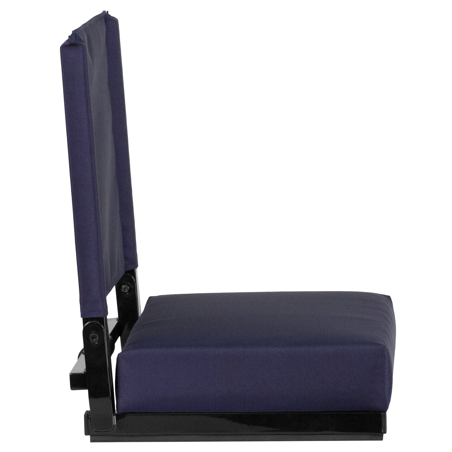 Grandstand Comfort 500 lb Capacity Padded Stadium Chairs, Folding Seats with Handles, Lightweight & Durable, Navy Navy