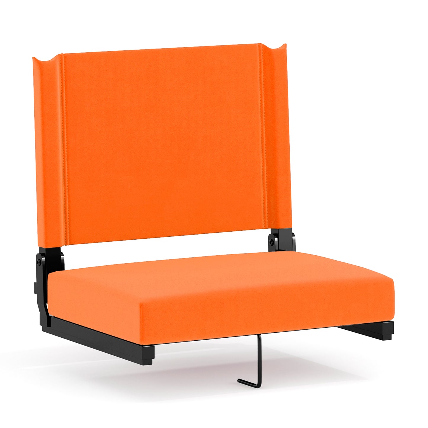 Grandstand Comfort 500 lb Capacity Padded Stadium Chairs, Folding Seats with Handles, Lightweight & Durable, Orange Orange