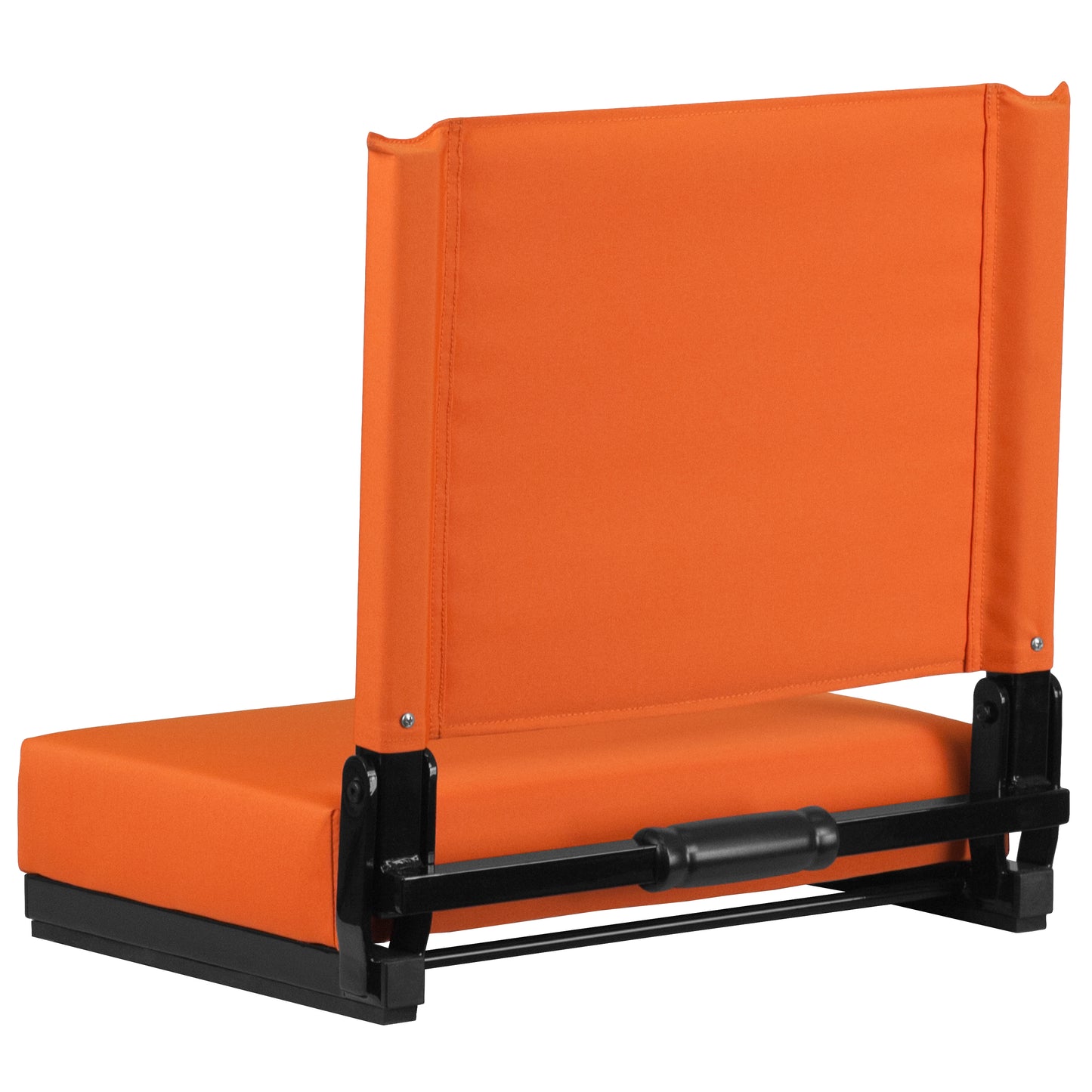 Grandstand Comfort 500 lb Capacity Padded Stadium Chairs, Folding Seats with Handles, Lightweight & Durable, Orange Orange