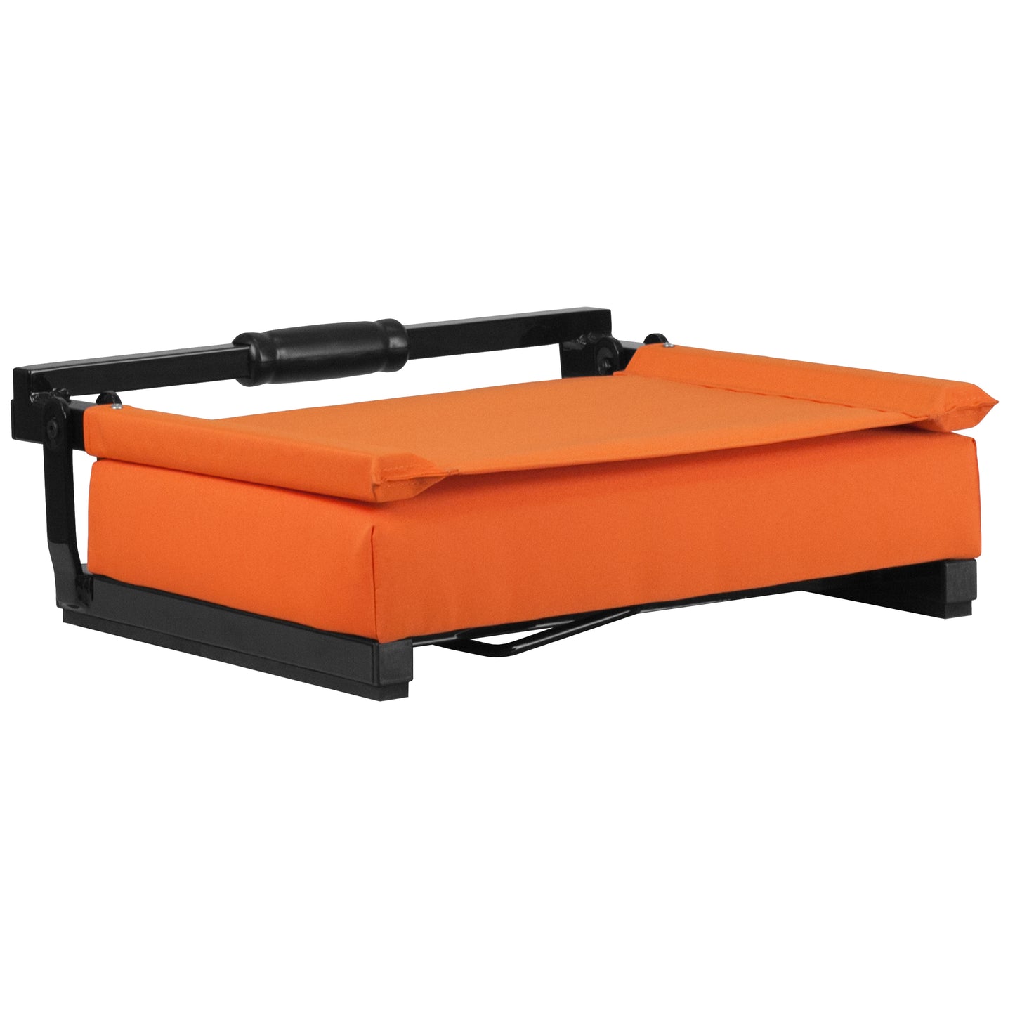 Grandstand Comfort 500 lb Capacity Padded Stadium Chairs, Folding Seats with Handles, Lightweight & Durable, Orange Orange