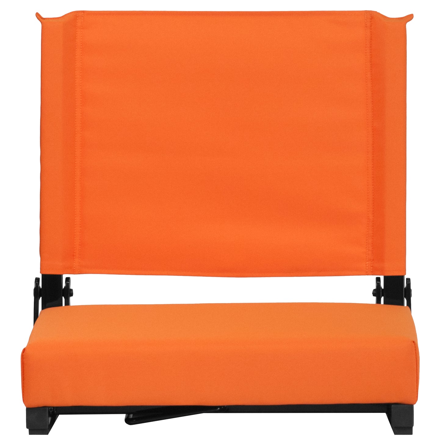 Grandstand Comfort 500 lb Capacity Padded Stadium Chairs, Folding Seats with Handles, Lightweight & Durable, Orange Orange