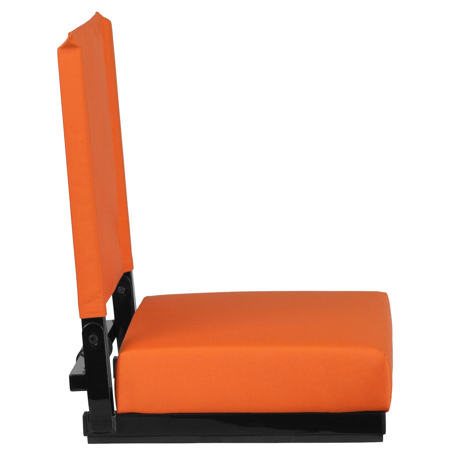 Grandstand Comfort 500 lb Capacity Padded Stadium Chairs, Folding Seats with Handles, Lightweight & Durable, Orange Orange