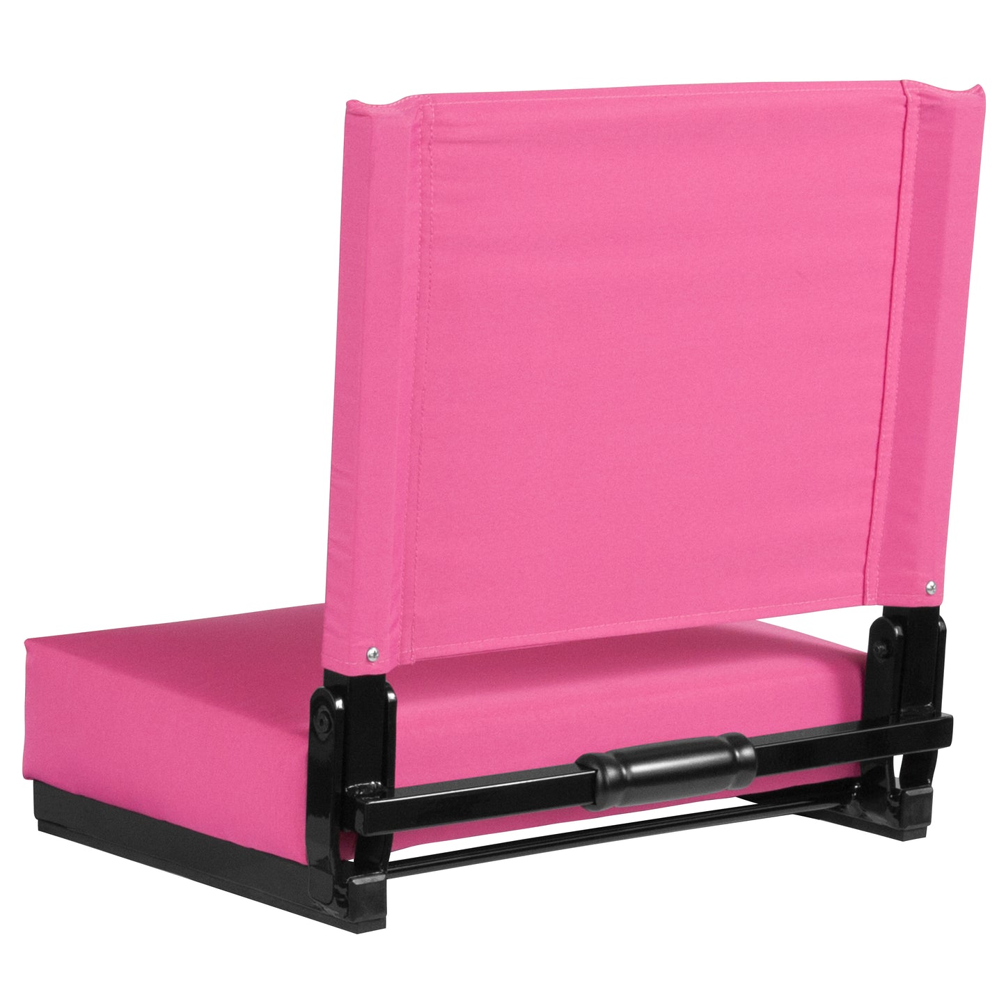 Grandstand Comfort 500 lb Capacity Padded Stadium Chairs, Folding Seats with Handles, Lightweight & Durable, Pink Pink