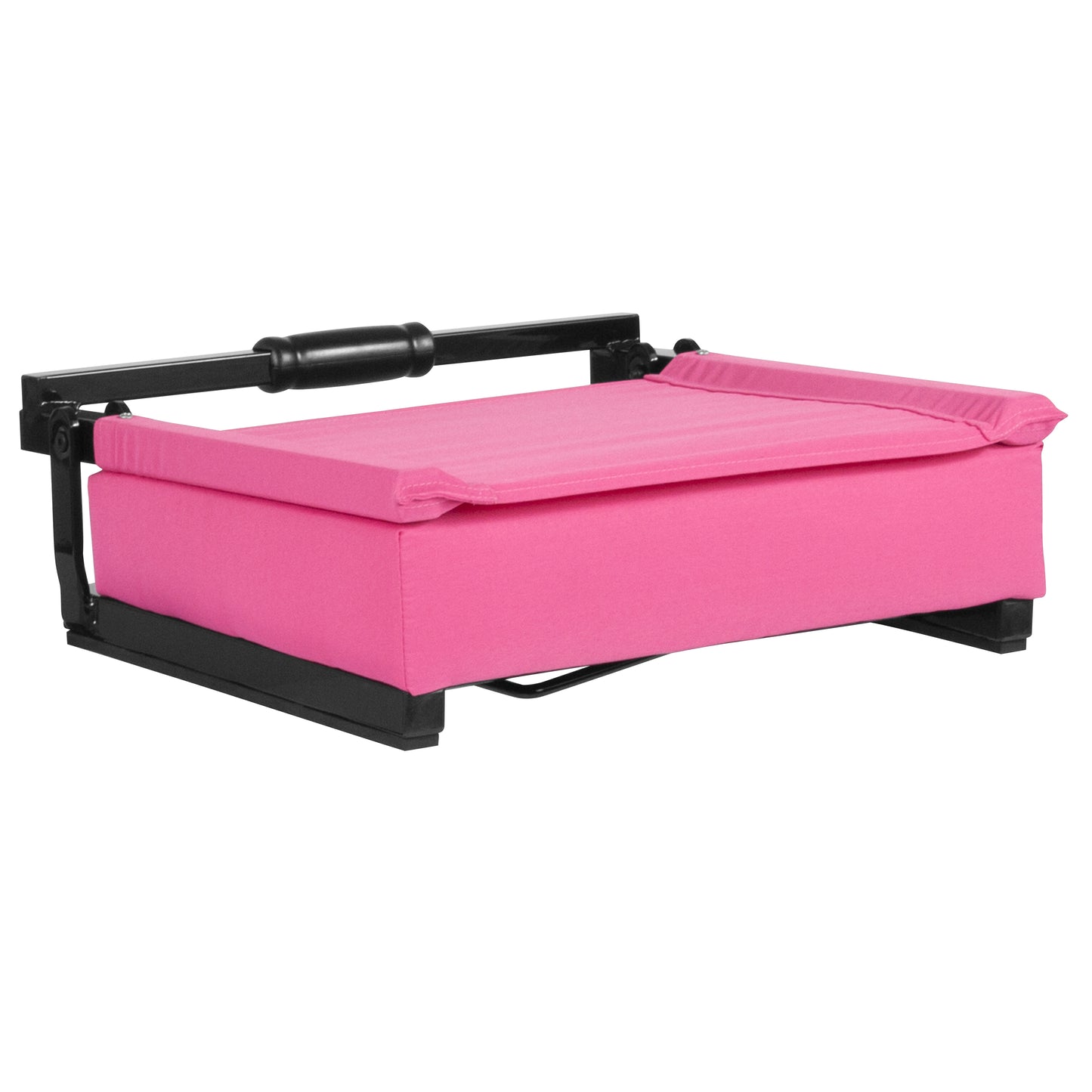 Grandstand Comfort 500 lb Capacity Padded Stadium Chairs, Folding Seats with Handles, Lightweight & Durable, Pink Pink