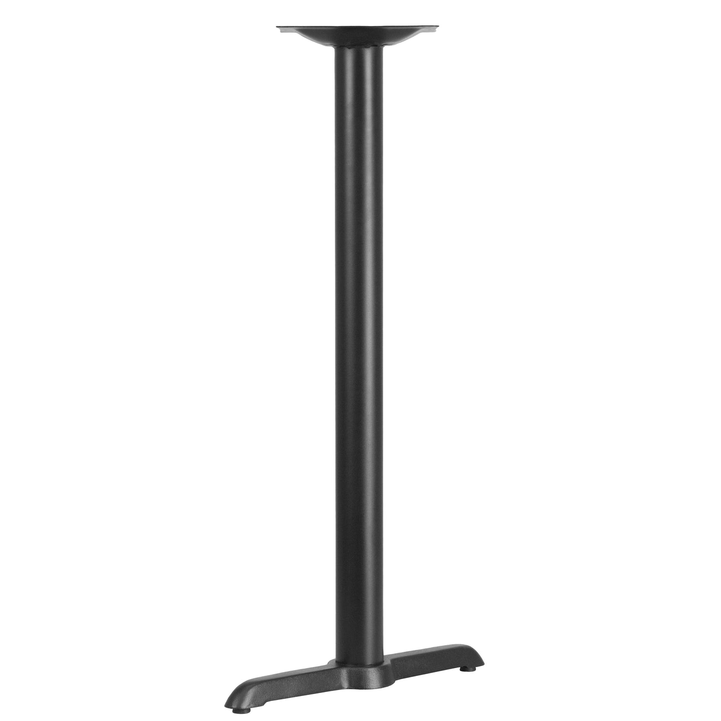 Beverly 5'' x 22'' Restaurant Table T-Base with 3'' Dia. Bar Height Column Black