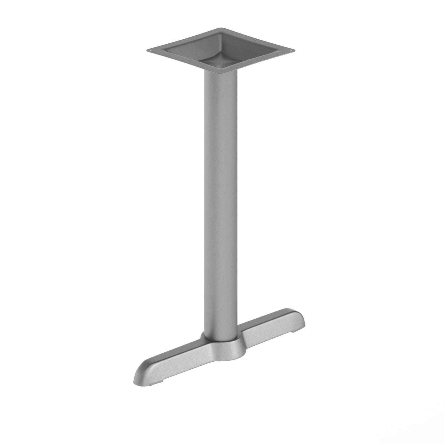 Beverly 5'' x 22'' Restaurant Indoor/Outdoor Table T-Base with 3'' Dia. Table Height Column, Silver Silver