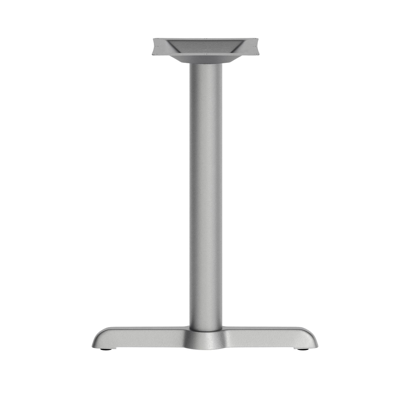 Beverly 5'' x 22'' Restaurant Indoor/Outdoor Table T-Base with 3'' Dia. Table Height Column, Silver Silver