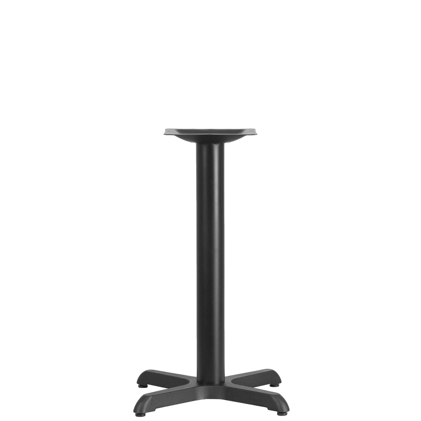 Beverly 22'' x 22'' Restaurant Table X-Base with 3'' Dia. Table Height Column Black