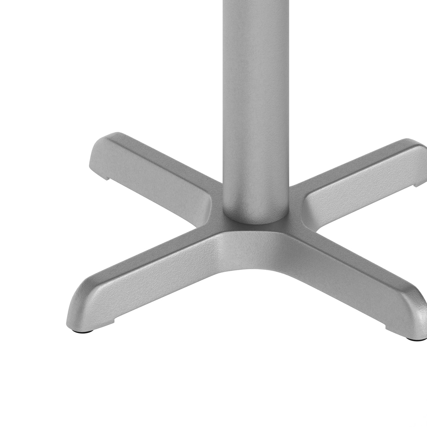 Beverly 22'' x 22'' Restaurant Indoor/Outdoor Table X-Base with 3'' Dia. Table Height Column, Silver Silver