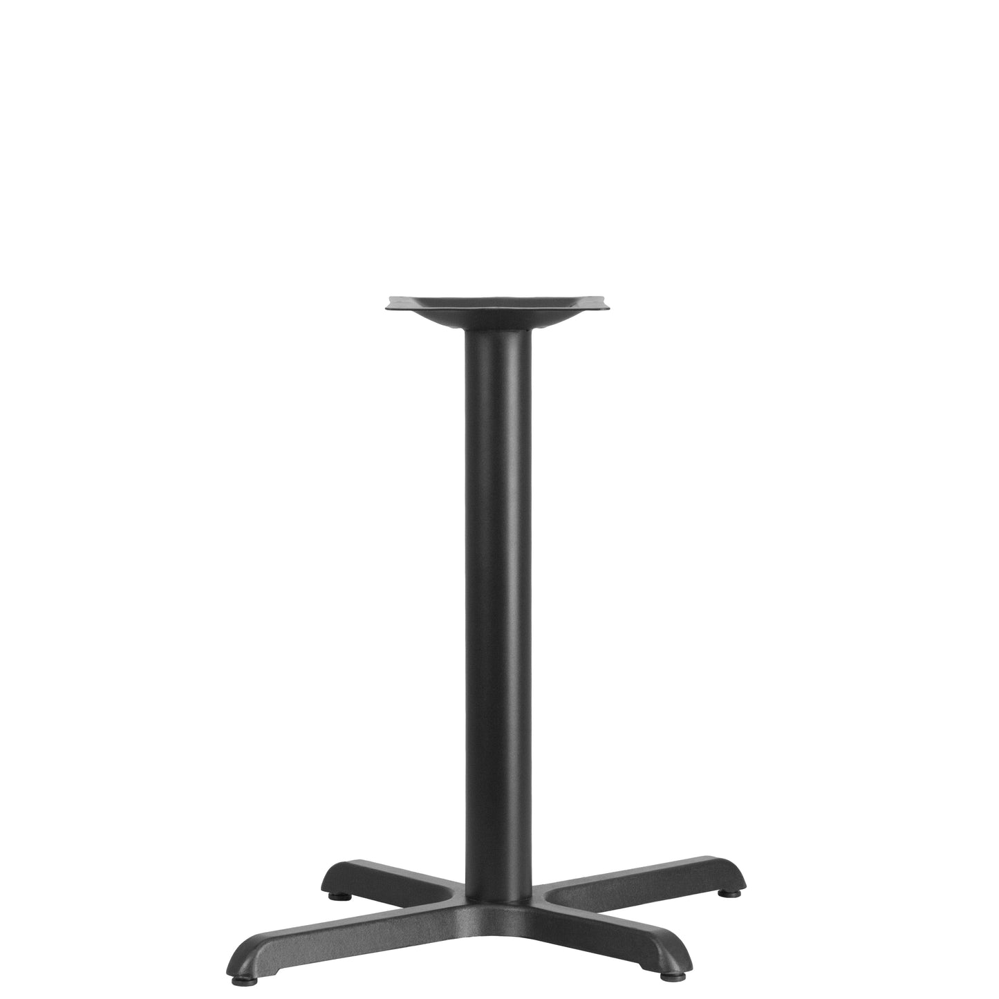 Beverly 23.75'' x 30'' Restaurant Table X-Base with 3'' Dia. Table Height Column Black