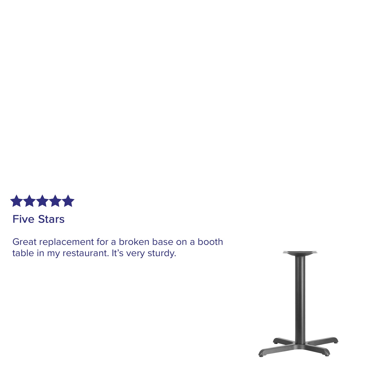 Beverly 23.75'' x 30'' Restaurant Table X-Base with 3'' Dia. Table Height Column Black