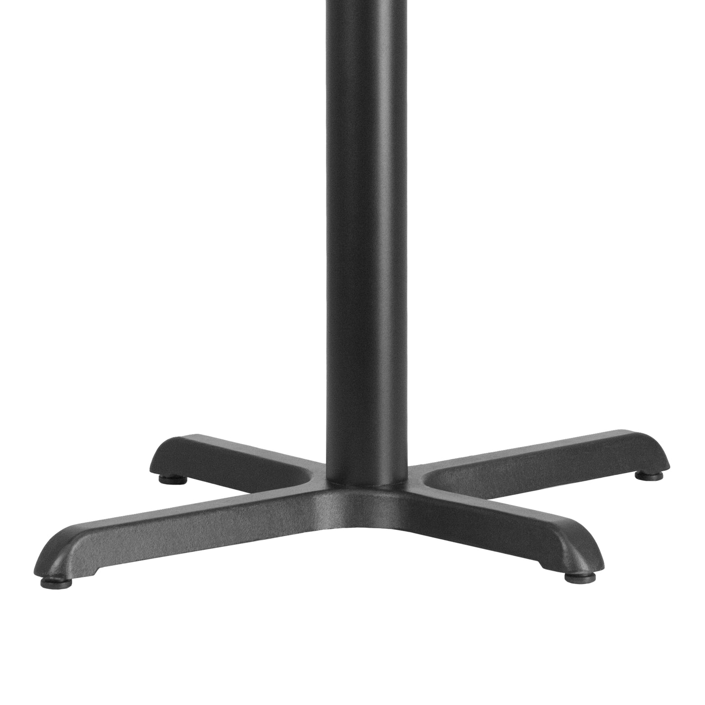 Beverly 23.75'' x 30'' Restaurant Table X-Base with 3'' Dia. Table Height Column Black