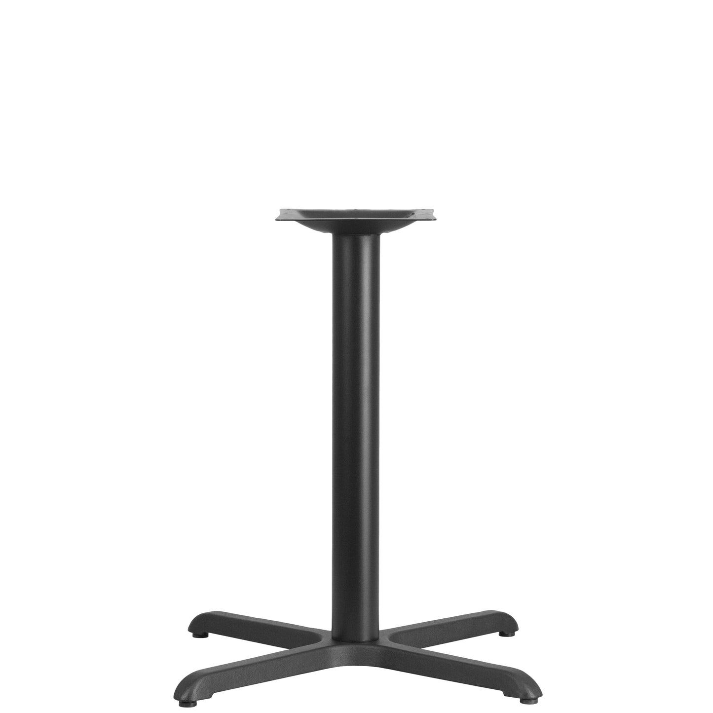 Beverly 30'' x 30'' Restaurant Table X-Base with 3'' Dia. Table Height Column Black