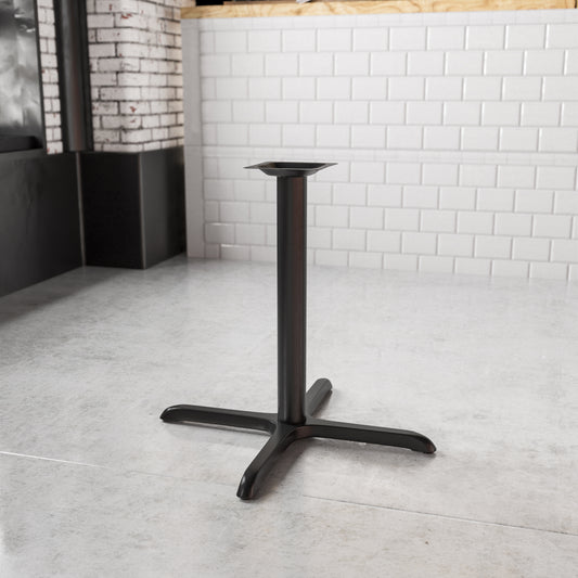 Beverly 30'' x 30'' Restaurant Table X-Base with 3'' Dia. Table Height Column Black