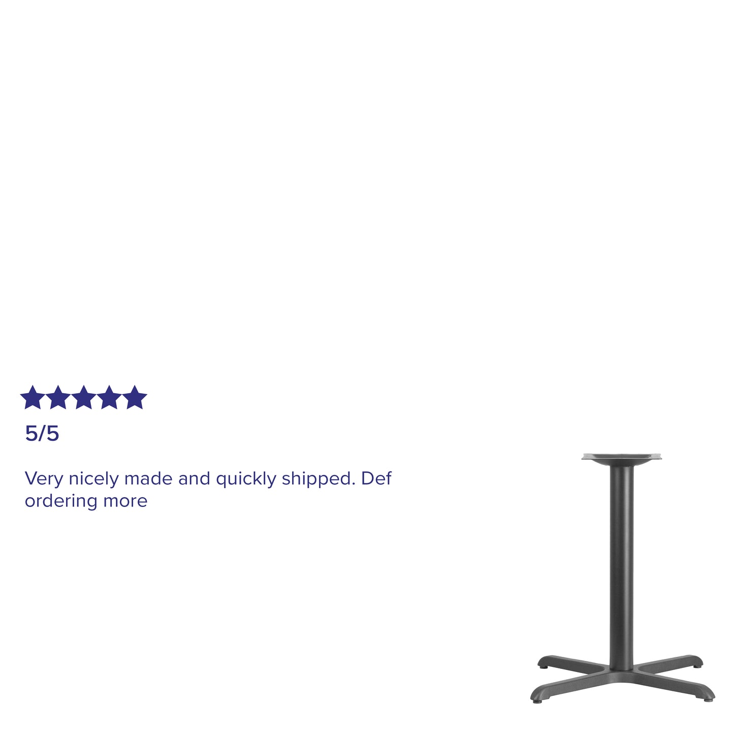 Beverly 30'' x 30'' Restaurant Table X-Base with 3'' Dia. Table Height Column Black