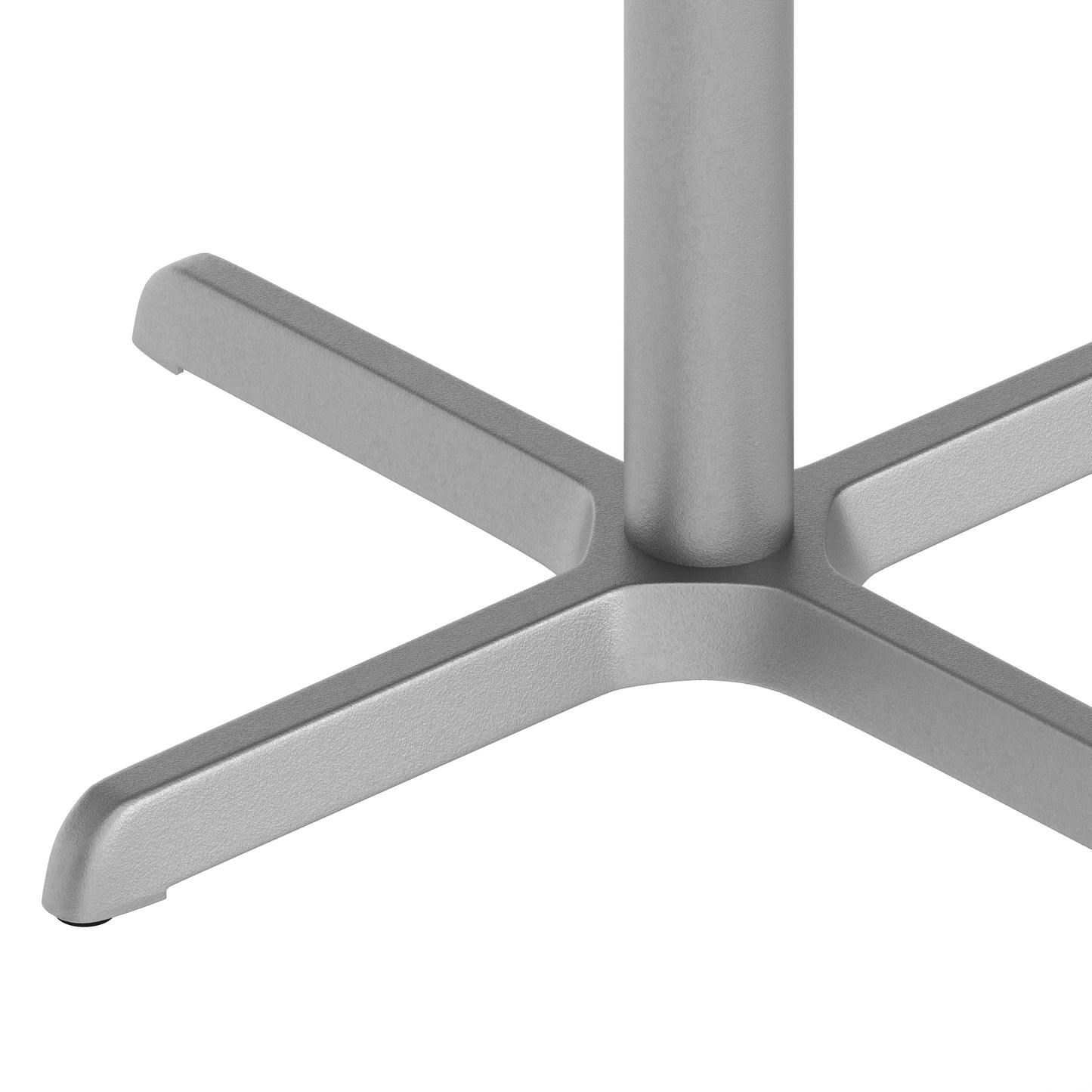 Beverly 30'' x 30'' Restaurant Indoor/Outdoor Table X-Base with 3'' Dia. Table Height Column, Silver Silver