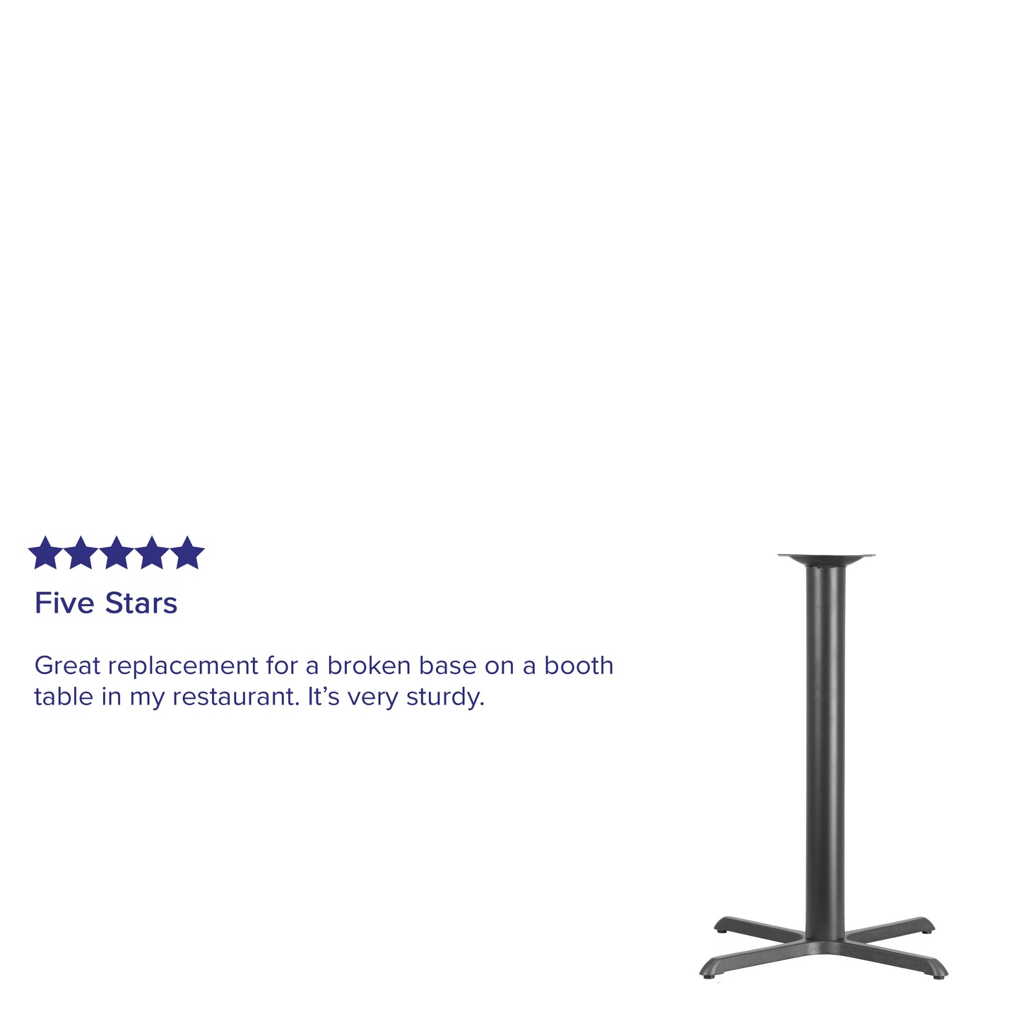 Beverly 33'' x 33'' Restaurant Table X-Base with 4'' Dia. Bar Height Column Black