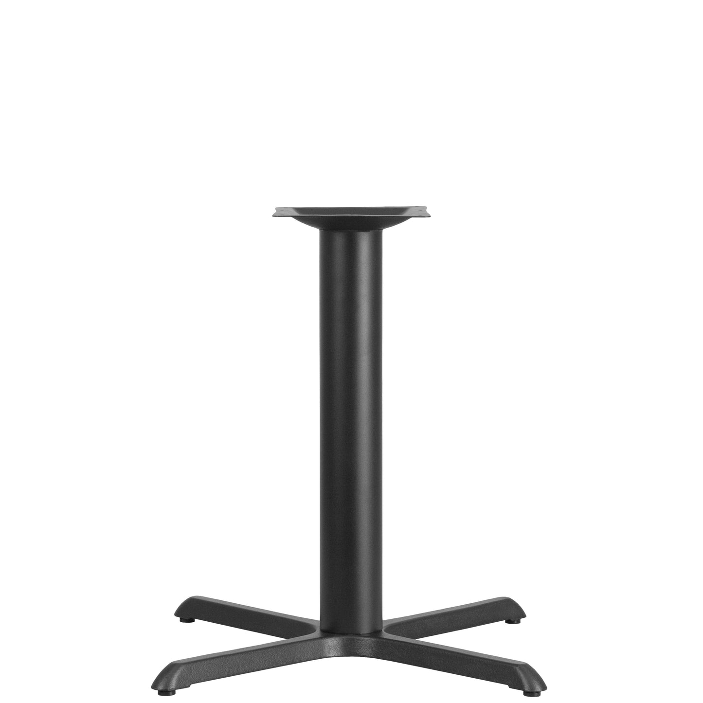Beverly 33'' x 33'' Restaurant Table X-Base with 4'' Dia. Table Height Column Black