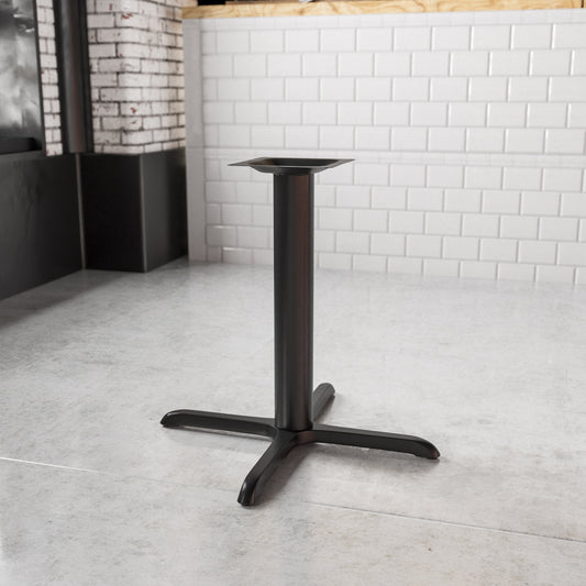 Beverly 33'' x 33'' Restaurant Table X-Base with 4'' Dia. Table Height Column Black