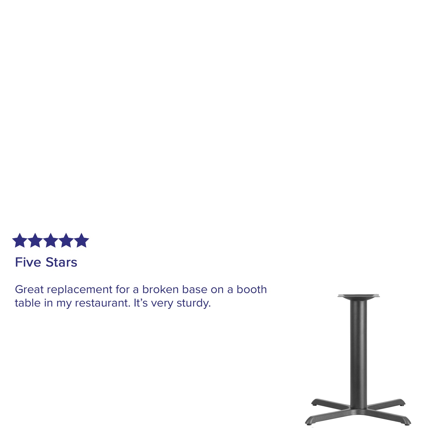 Beverly 33'' x 33'' Restaurant Table X-Base with 4'' Dia. Table Height Column Black