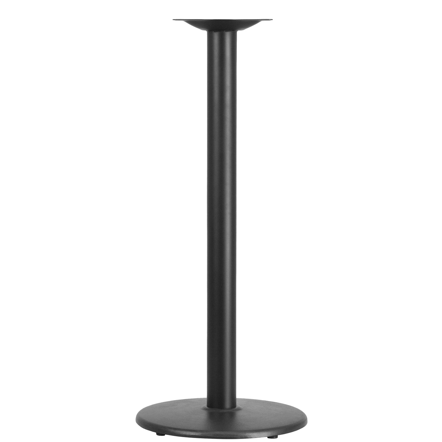 Beverly 18'' Round Restaurant Table Base with 3'' Dia. Bar Height Column Black