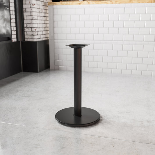 Beverly 18'' Round Restaurant Table Base with 3'' Dia. Table Height Column Black
