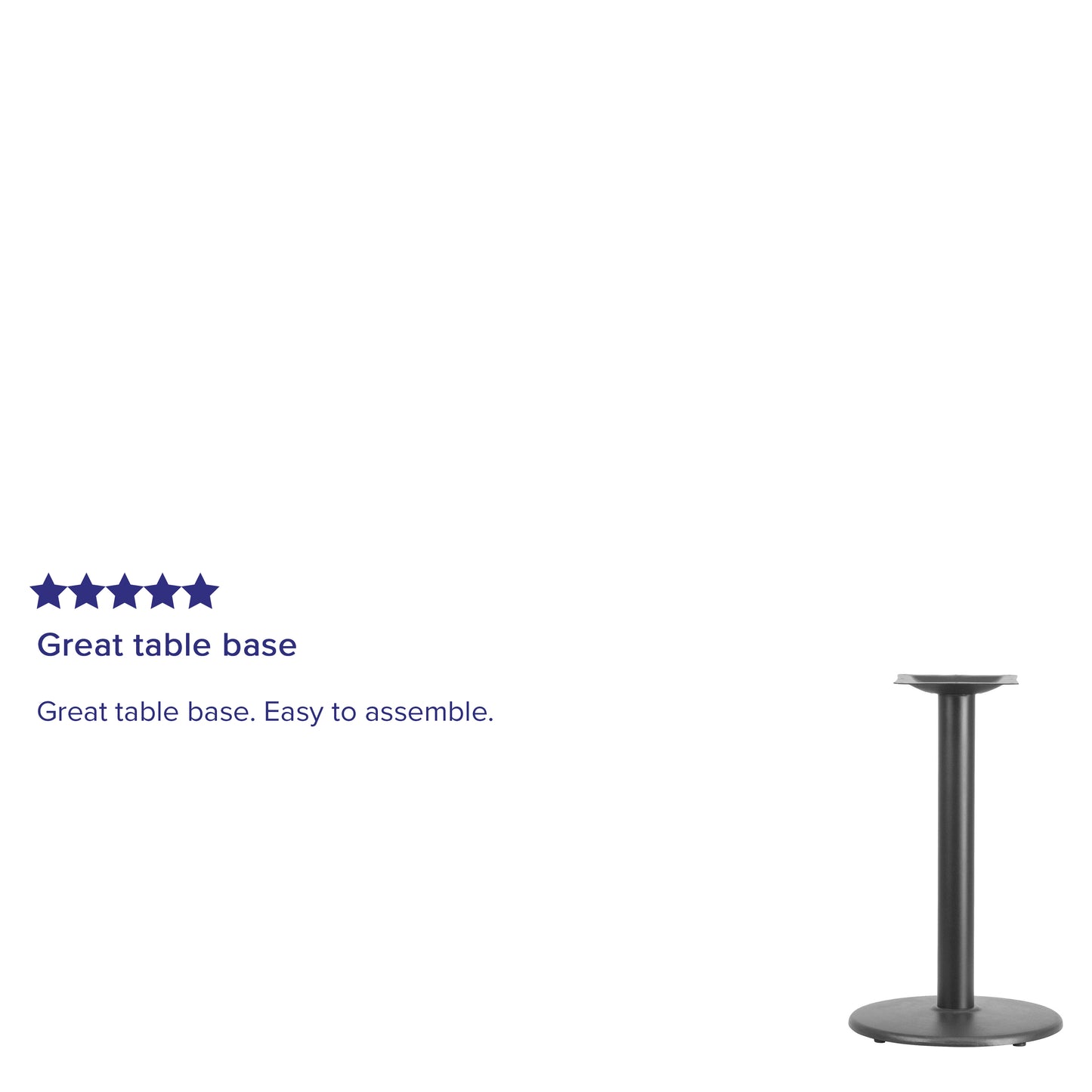 Beverly 18'' Round Restaurant Table Base with 3'' Dia. Table Height Column Black