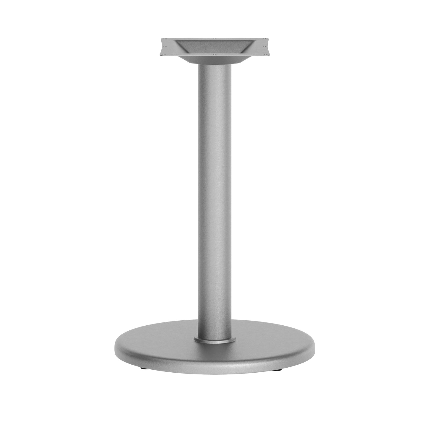 Beverly 18'' Round Restaurant Indoor/Outdoor Table Base with 3'' Dia. Table Height Column, Silver Silver