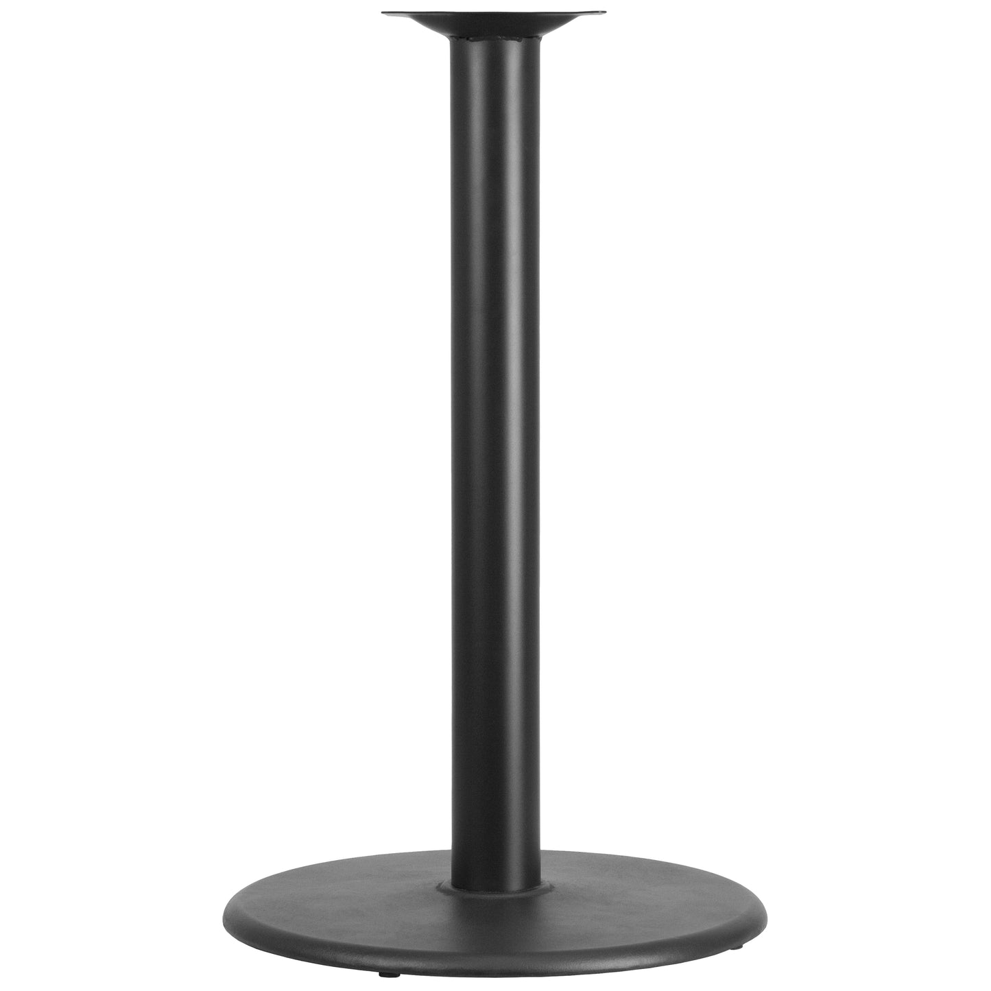Beverly 24'' Round Restaurant Table Base with 4'' Dia. Bar Height Column Black