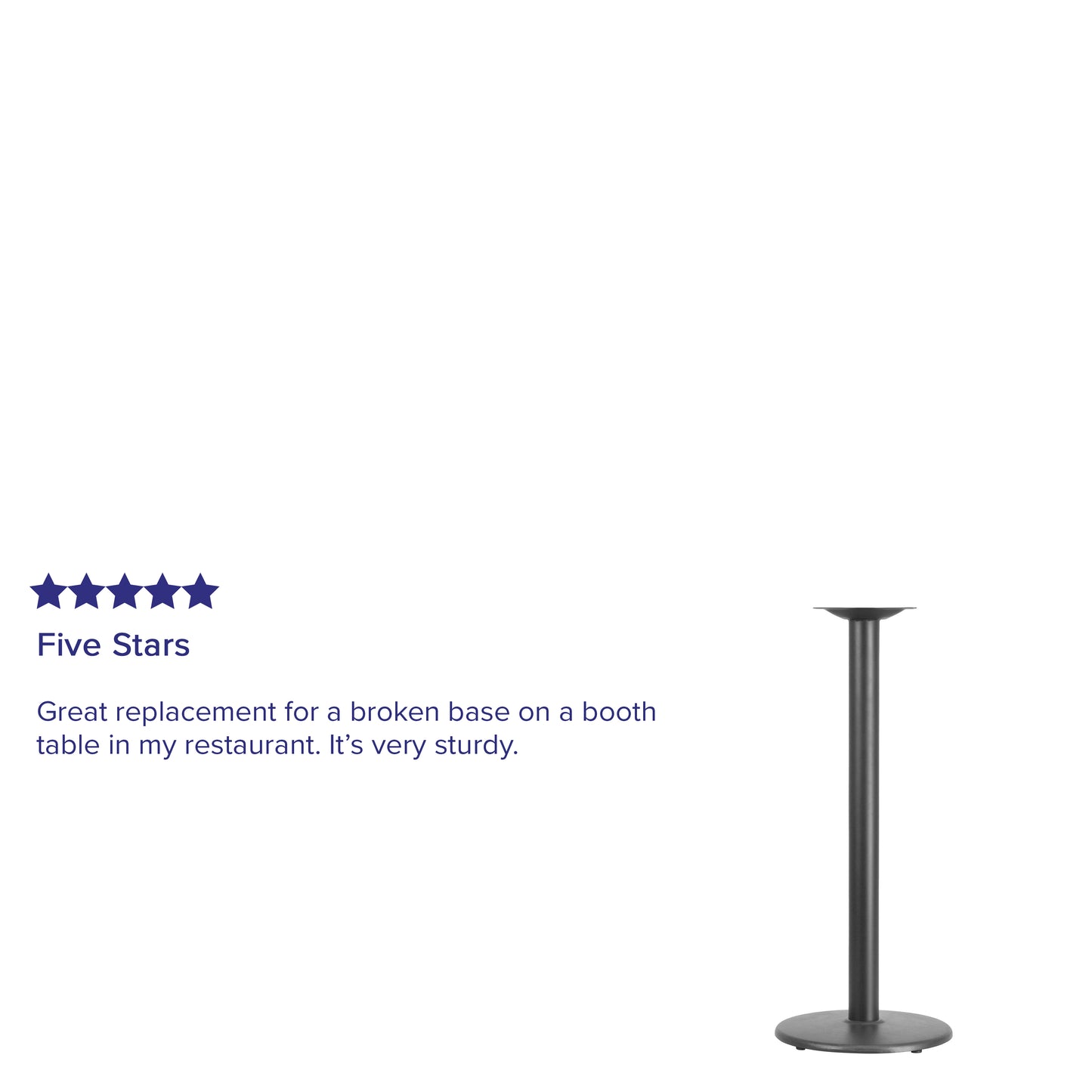 Beverly 24'' Round Restaurant Table Base with 4'' Dia. Bar Height Column Black