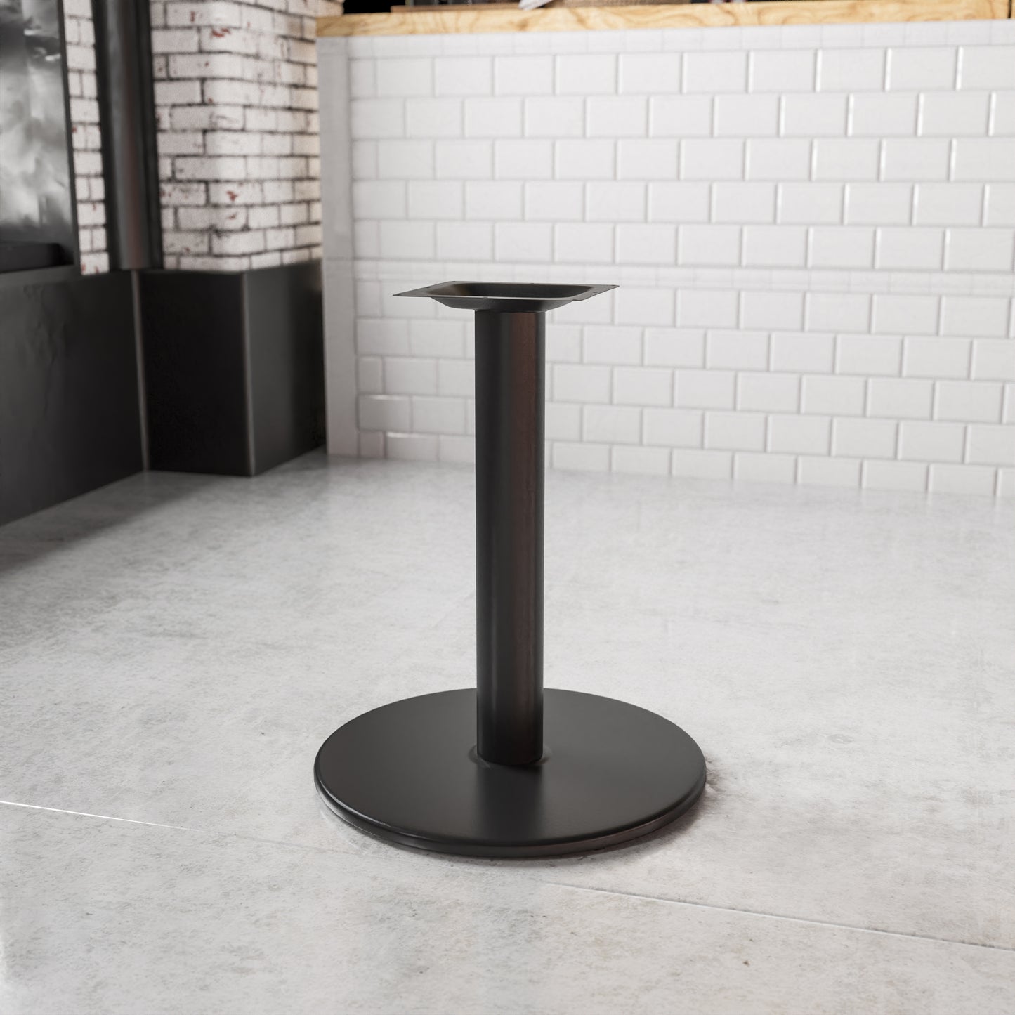 Beverly 24'' Round Restaurant Table Base with 4'' Dia. Table Height Column Black
