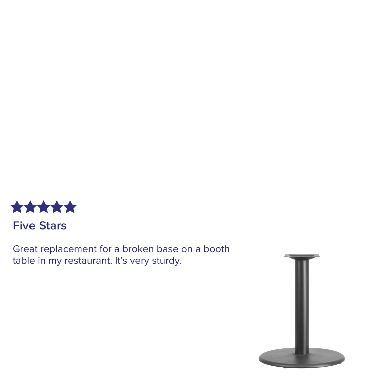 Beverly 24'' Round Restaurant Table Base with 4'' Dia. Table Height Column Black