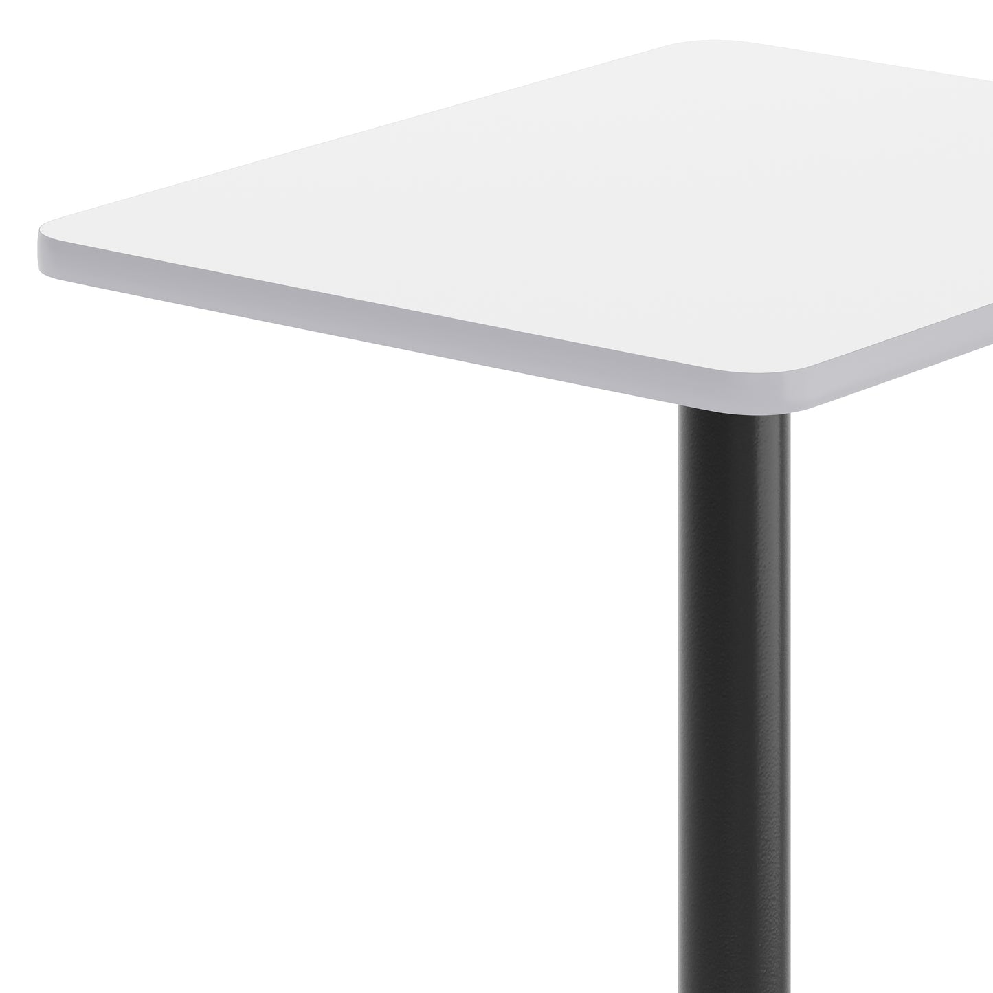 Stiles 24'' x 30'' White Rectangular Laminate Table Top with Black 22 x 22 "X" Style Bar Height Base White