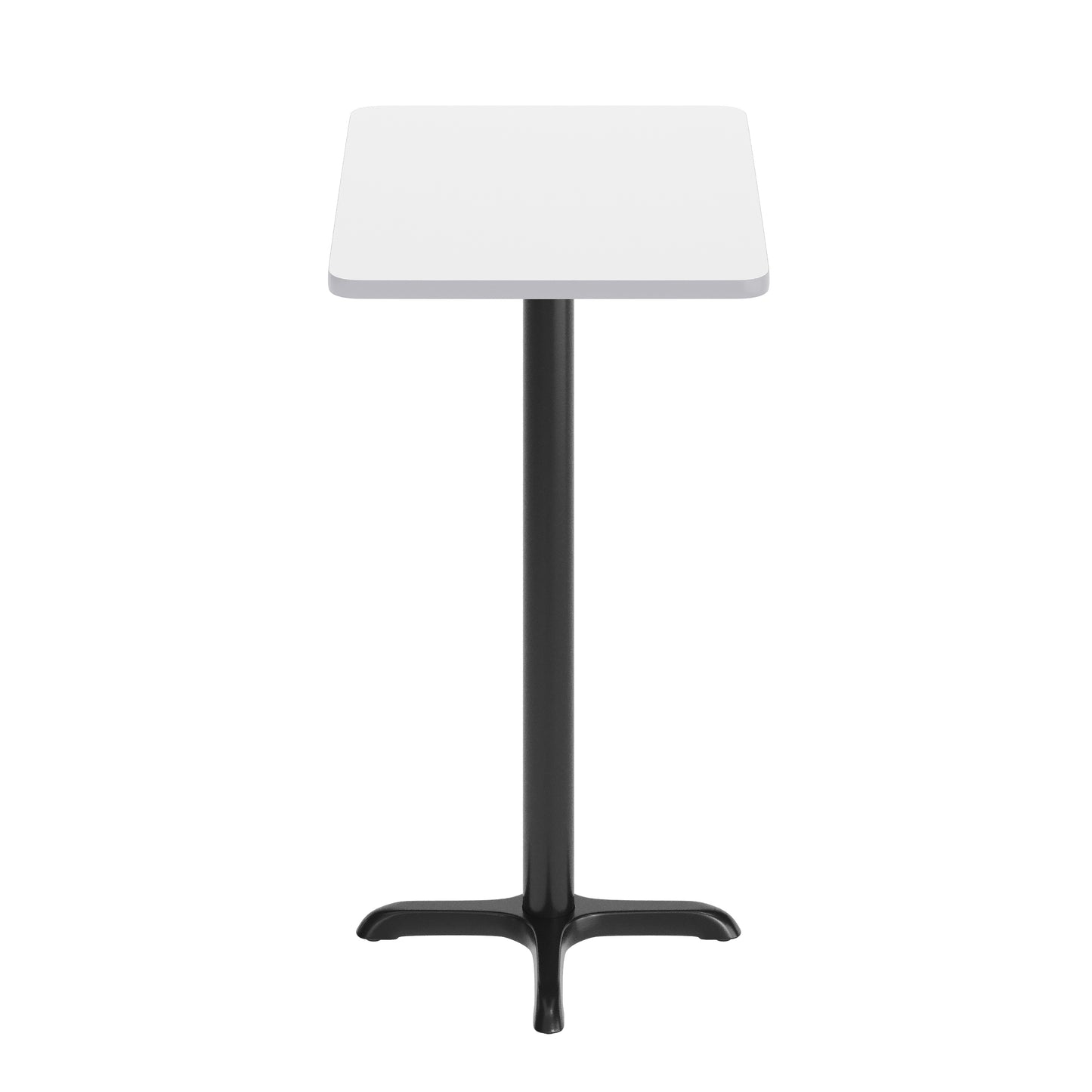Stiles 24'' x 30'' White Rectangular Laminate Table Top with Black 22 x 22 "X" Style Bar Height Base White
