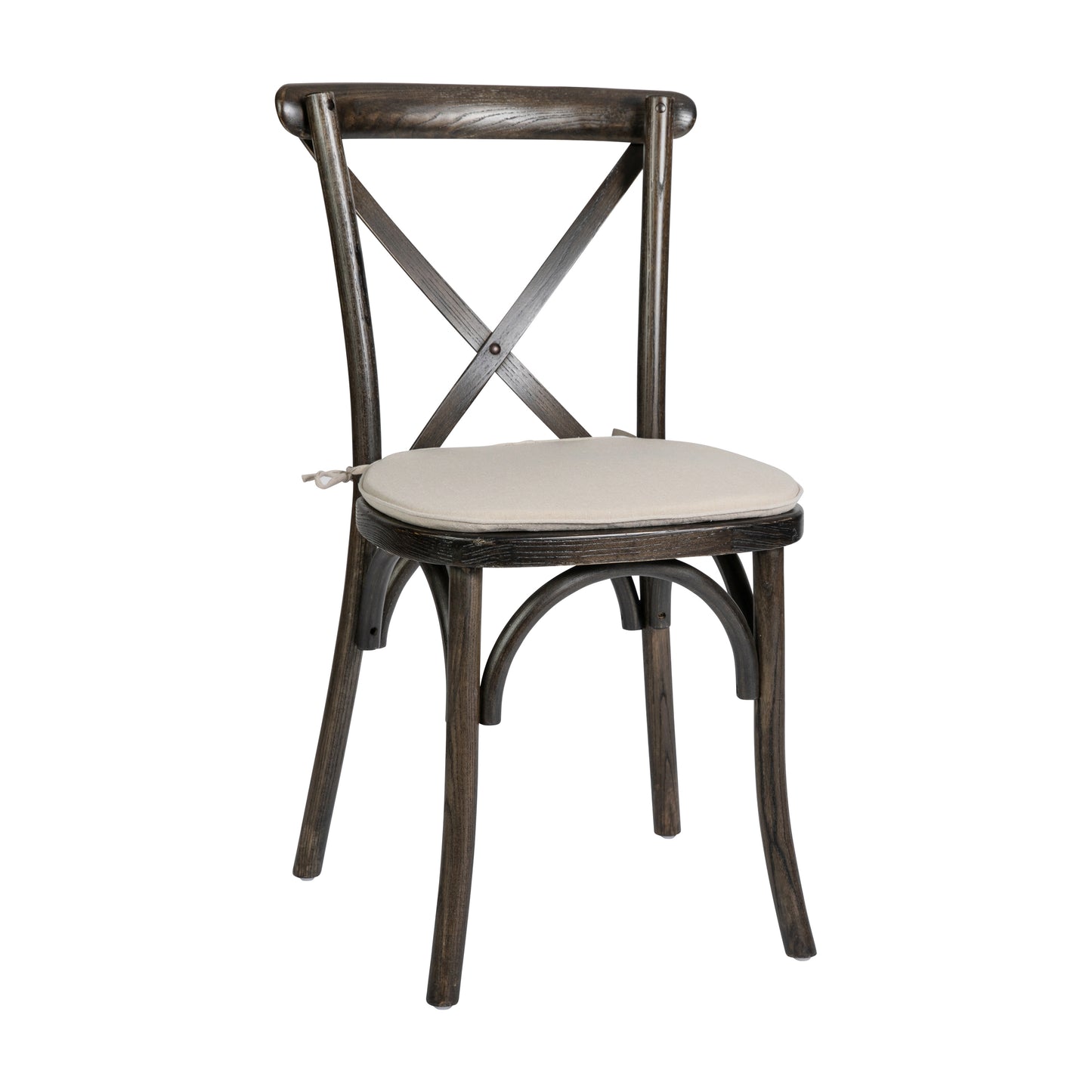 HERCULES Series Stackable Early American Wood Cross Back Chair with Cushion Early American