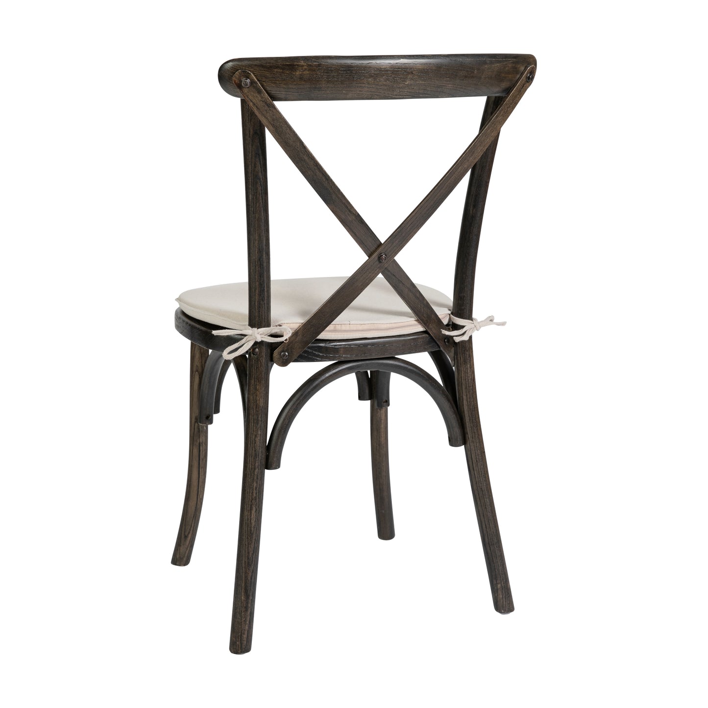 HERCULES Series Stackable Early American Wood Cross Back Chair with Cushion Early American