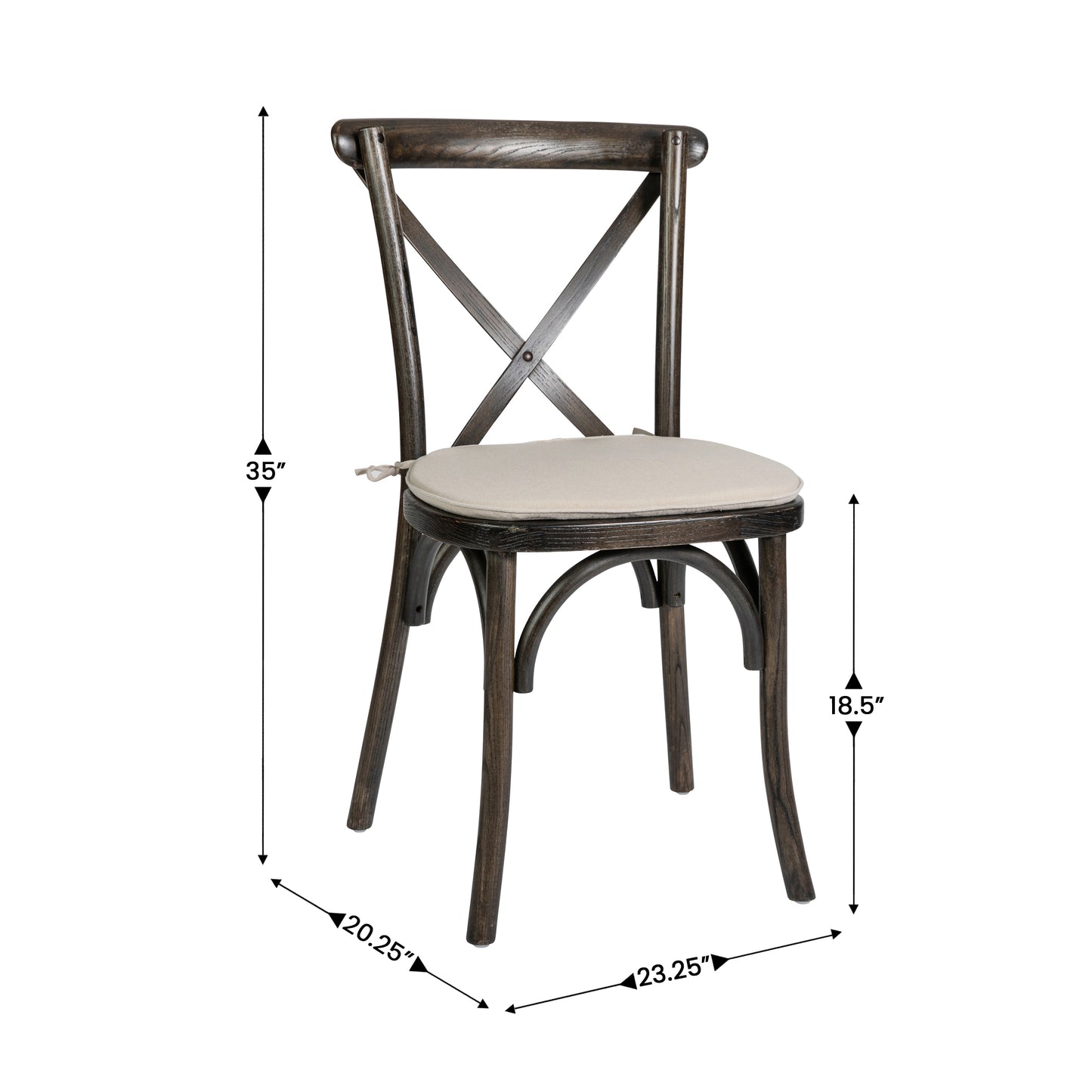 HERCULES Series Stackable Early American Wood Cross Back Chair with Cushion Early American
