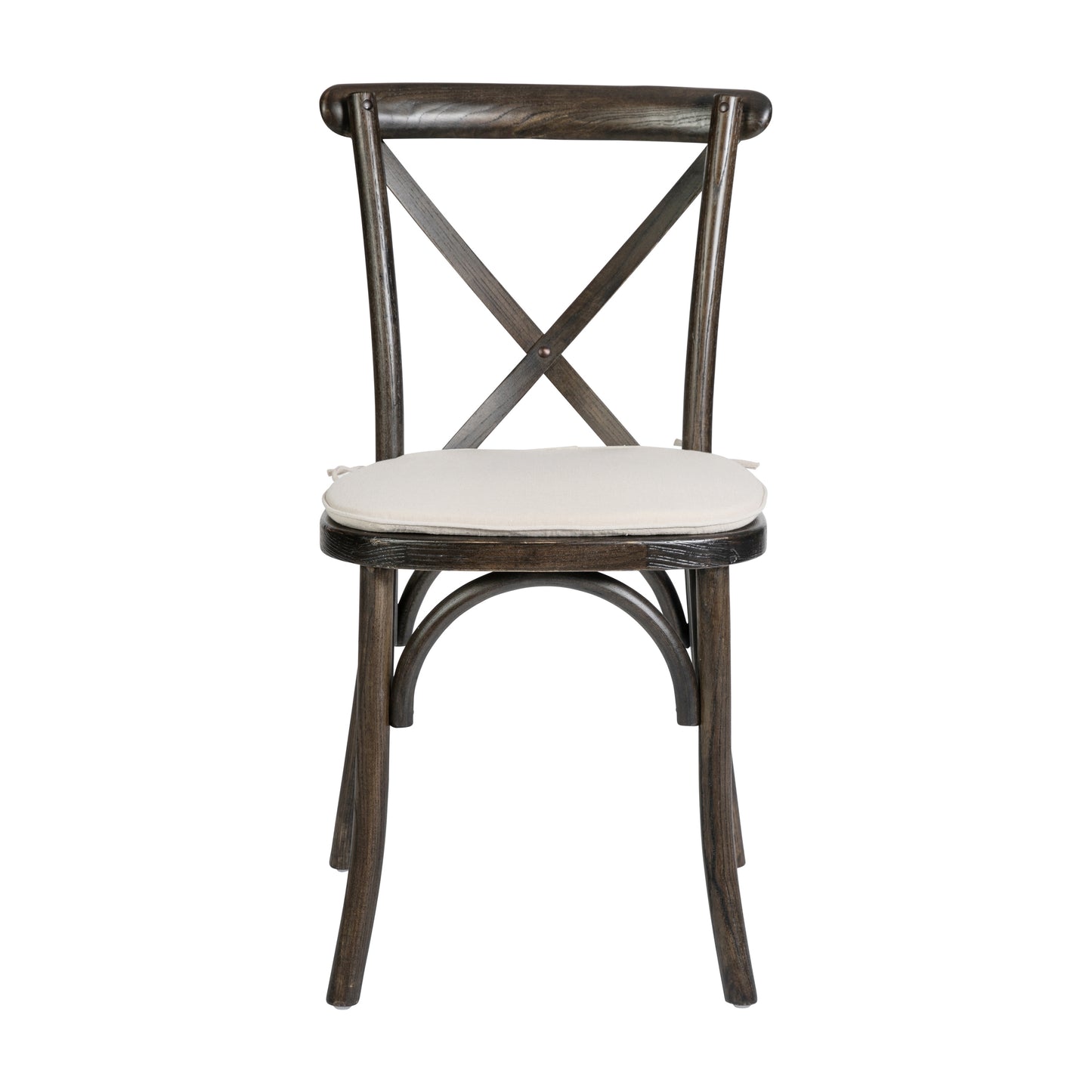 HERCULES Series Stackable Early American Wood Cross Back Chair with Cushion Early American