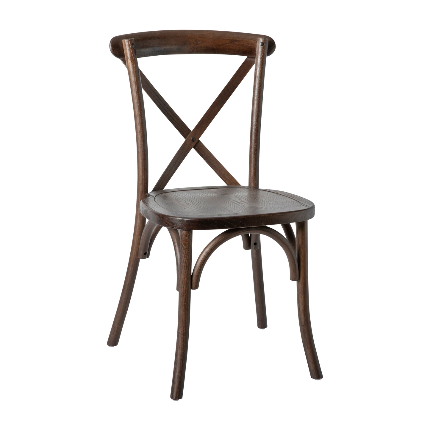 HERCULES Series Stackable Mahogany Wood Cross Back Chair Mahogany