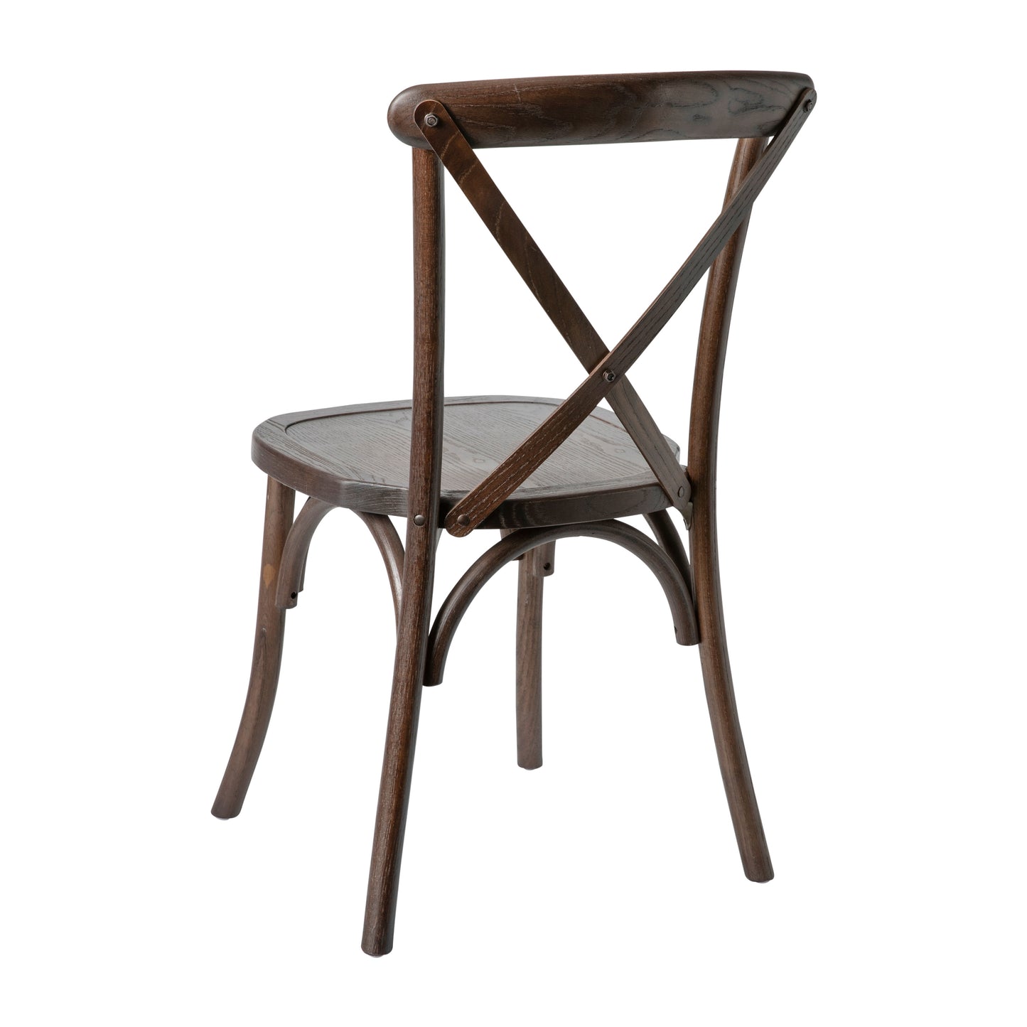 HERCULES Series Stackable Mahogany Wood Cross Back Chair Mahogany