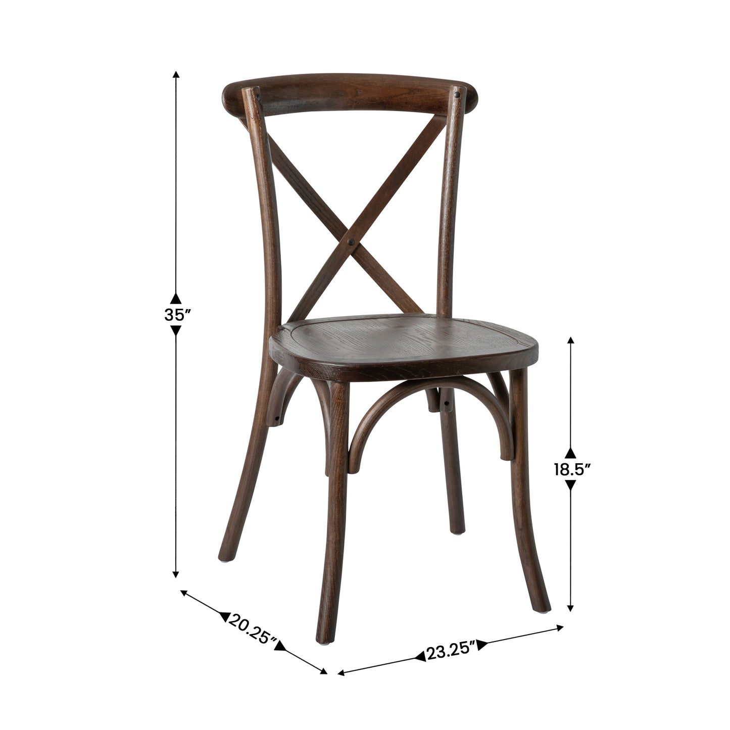 HERCULES Series Stackable Mahogany Wood Cross Back Chair Mahogany