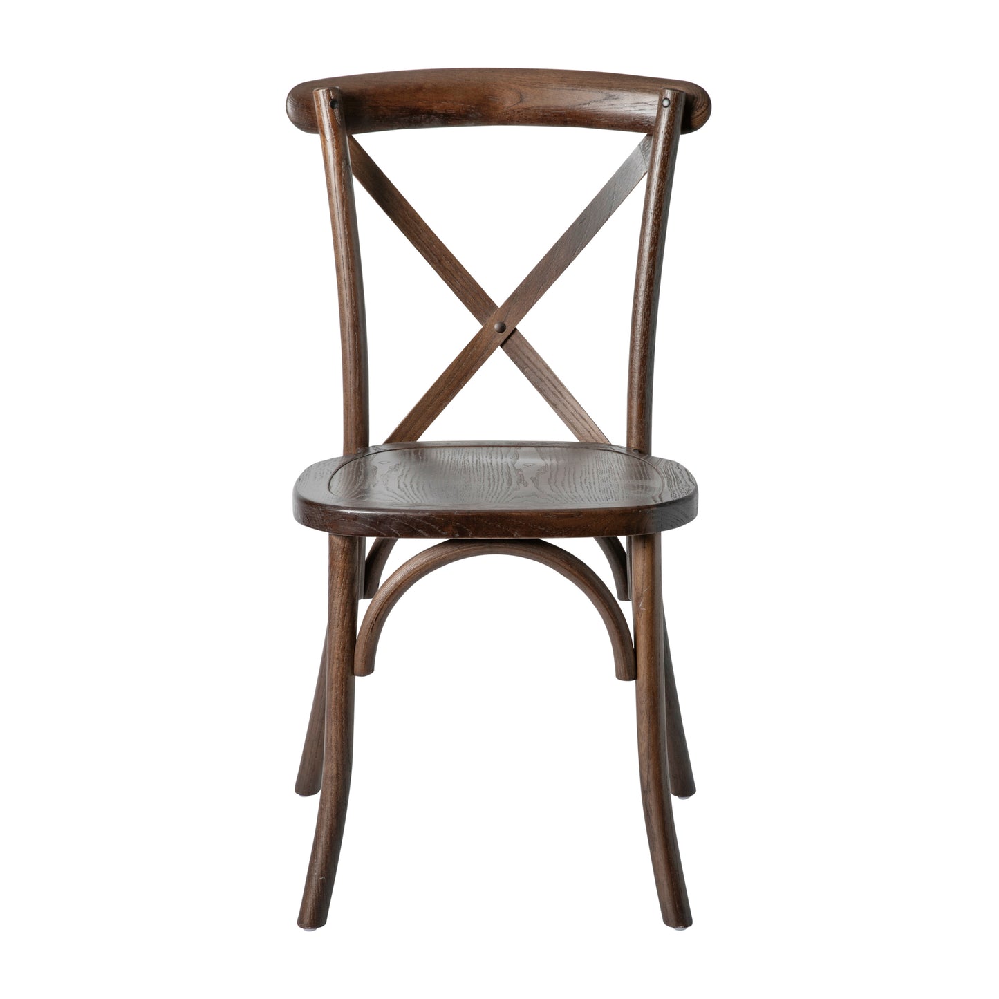 HERCULES Series Stackable Mahogany Wood Cross Back Chair Mahogany