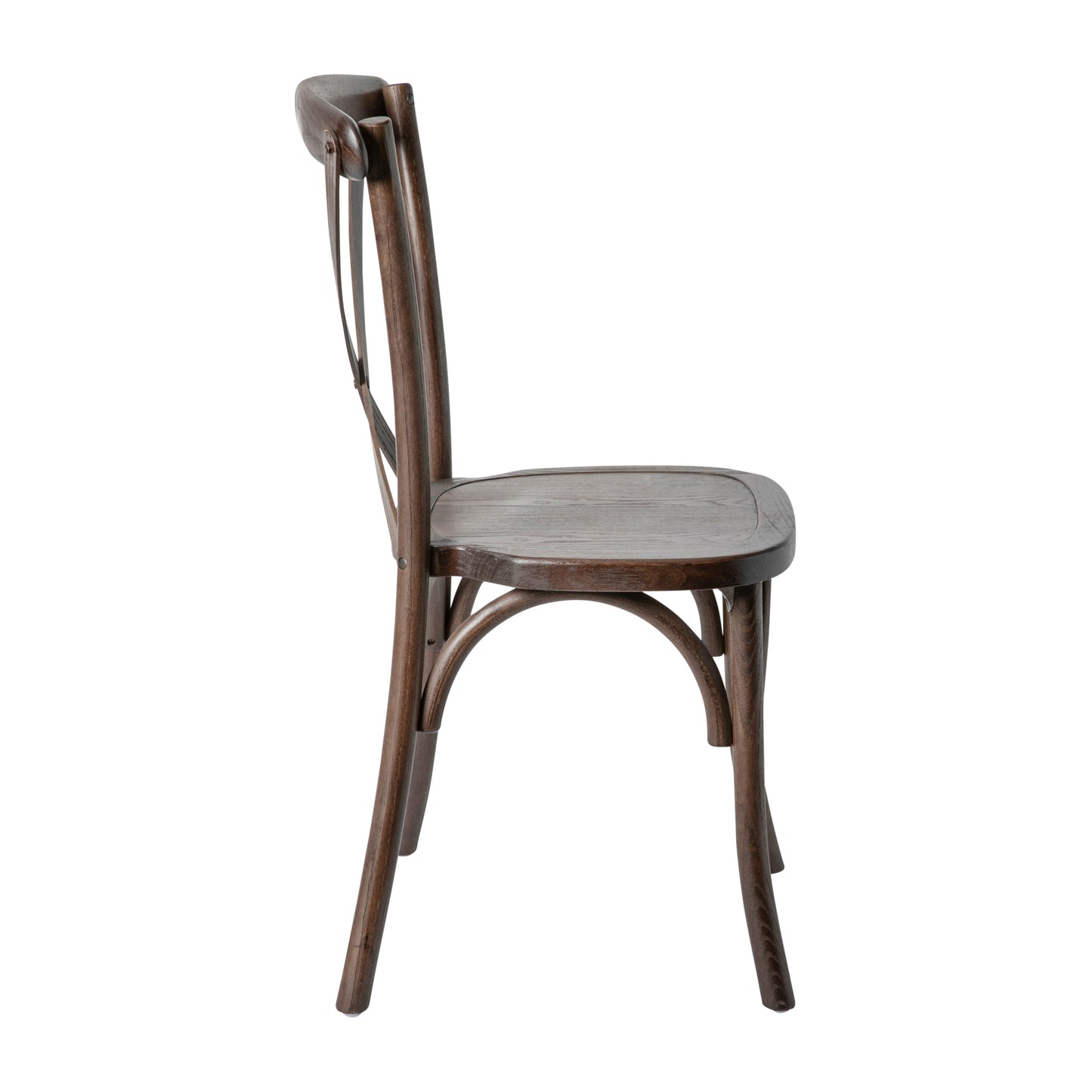 HERCULES Series Stackable Mahogany Wood Cross Back Chair Mahogany