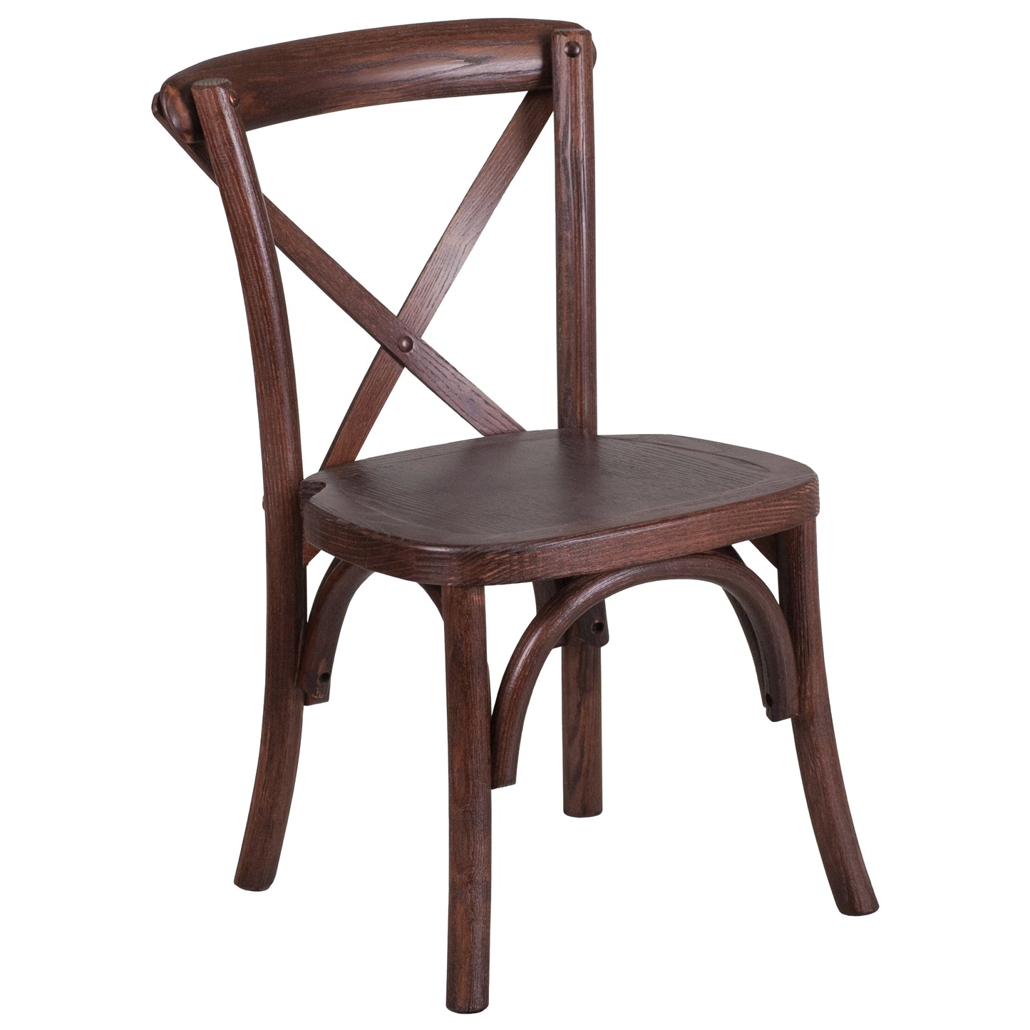 HERCULES Series Stackable Kids Mahogany Wood Cross Back Chair Mahogany XU-X-MAH-KID-GG