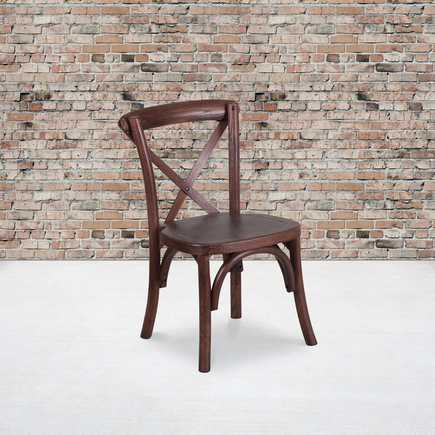 HERCULES Series Stackable Kids Mahogany Wood Cross Back Chair Mahogany XU-X-MAH-KID-GG