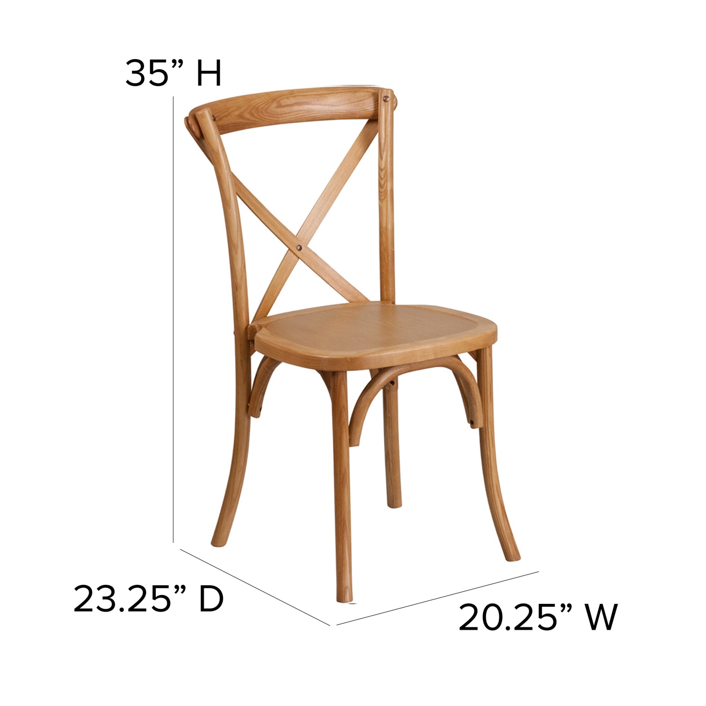 HERCULES Series Stackable Oak Wood Cross Back Chair Oak