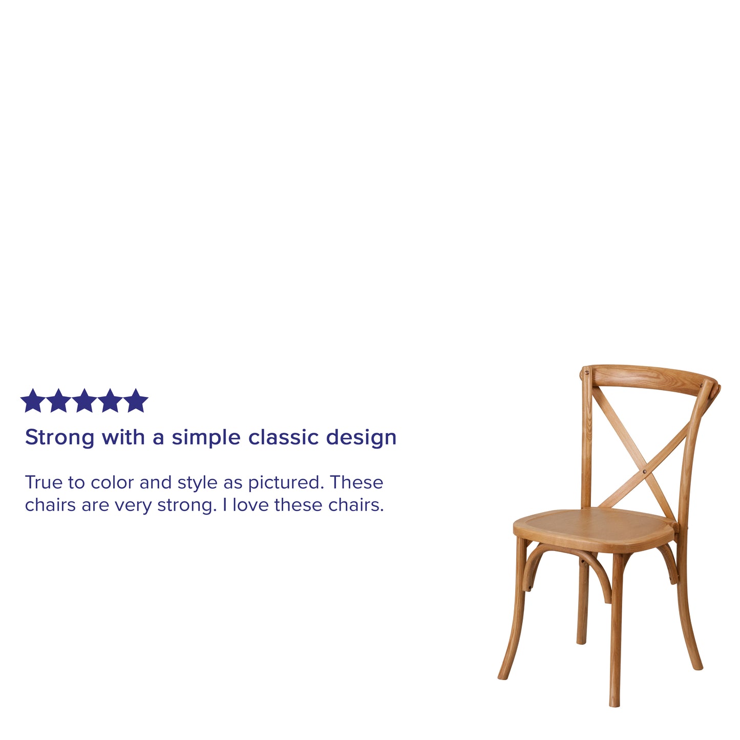 HERCULES Series Stackable Oak Wood Cross Back Chair Oak