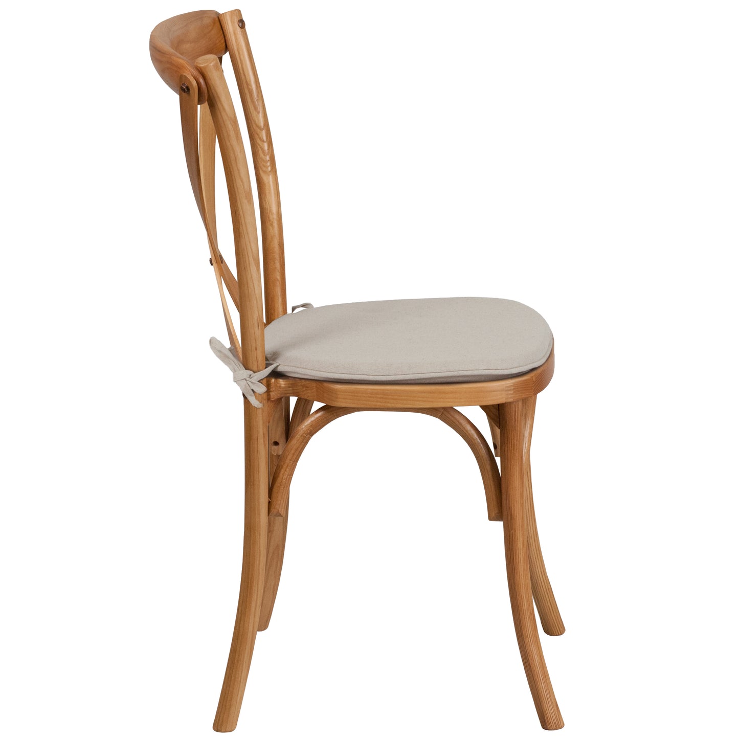 HERCULES Series Stackable Oak Wood Cross Back Chair with Cushion Oak